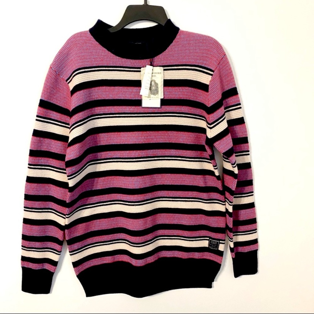 Scotch & soda funnel striped crew sweater